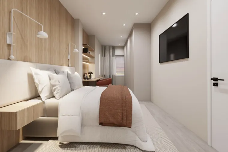 Suite com televisão e roupeiro