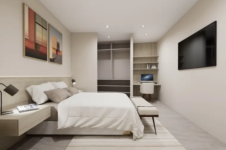 Quarto com roupeiro amplo